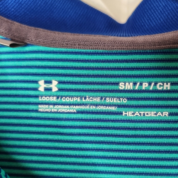 NWOT Under Armour Men's Heatgear striped Polo Size S - Picture 3 of 4